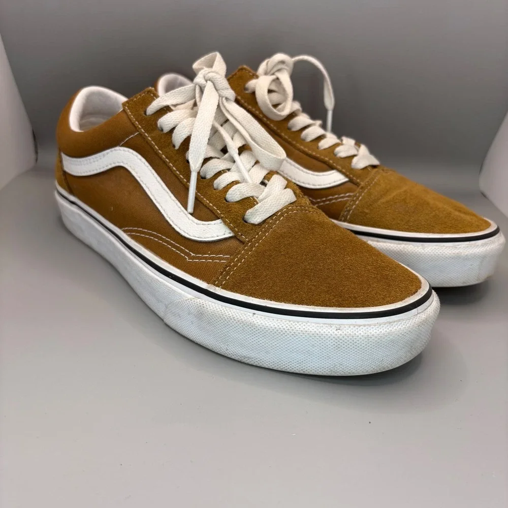 Vans Old Skool Bronze Brown Suede Canvas Skate Shoes Mens 7 Womens 8.5